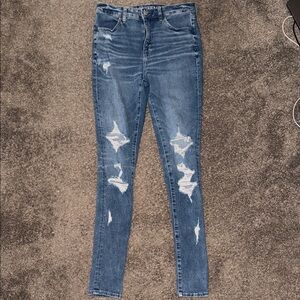 American Eagle Outfitters Blue Distressed Jeans
